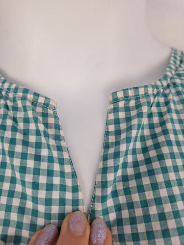 Second-Hand - Kholo Blue Green Gingham Tie Waist Dress Size 16 - SwapUp