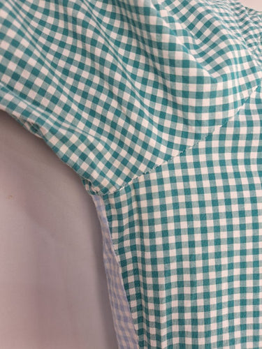 Second-Hand - Kholo Blue Green Gingham Tie Waist Dress Size 16 - SwapUp