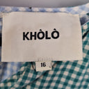 Second-Hand - Kholo Blue Green Gingham Tie Waist Dress Size 16 - SwapUp