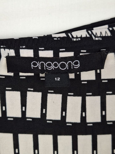 Second-Hand - Pingpong B&W Swing Midi Skirt Size 12 - SwapUp