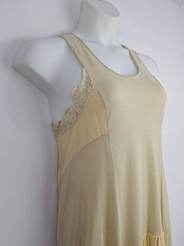 Second-Hand - Twinset Butter Cream Lace Panelled Mini Dress Size L - SwapUp