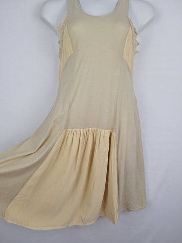 Second-Hand - Twinset Butter Cream Lace Panelled Mini Dress Size L - SwapUp