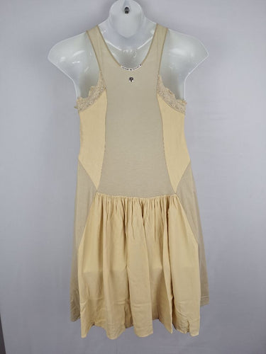 Second-Hand - Twinset Butter Cream Lace Panelled Mini Dress Size L - SwapUp