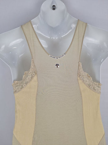Second-Hand - Twinset Butter Cream Lace Panelled Mini Dress Size L - SwapUp