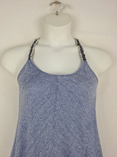 Second-Hand - Metalicus Linen Blend Blue Pinstripe Dress Size OSFA - SwapUp