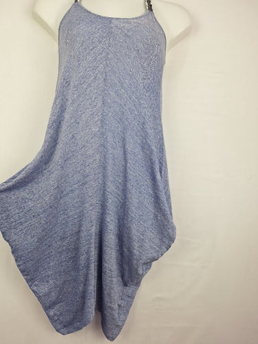 Second-Hand - Metalicus Linen Blend Blue Pinstripe Dress Size OSFA - SwapUp