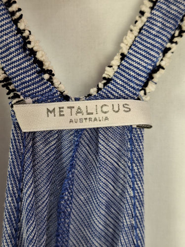 Second-Hand - Metalicus Linen Blend Blue Pinstripe Dress Size OSFA - SwapUp