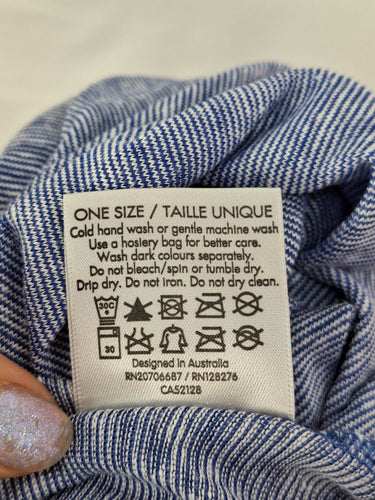 Second-Hand - Metalicus Linen Blend Blue Pinstripe Dress Size OSFA - SwapUp