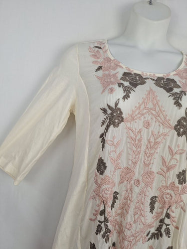 Second-Hand - Johnny Was Embroidered Sweet Tunic Blouse Size M - SwapUp