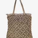 Second-Hand - Biba Steel Grey Leather Crotchet Tote Bag - SwapUp