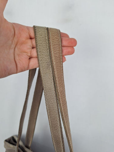 Second-Hand - Biba Steel Grey Leather Crotchet Tote Bag - SwapUp