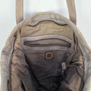 Second-Hand - Biba Steel Grey Leather Crotchet Tote Bag - SwapUp