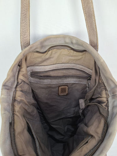 Second-Hand - Biba Steel Grey Leather Crotchet Tote Bag - SwapUp