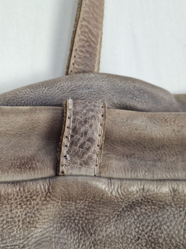Second-Hand - Biba Steel Grey Leather Crotchet Tote Bag - SwapUp