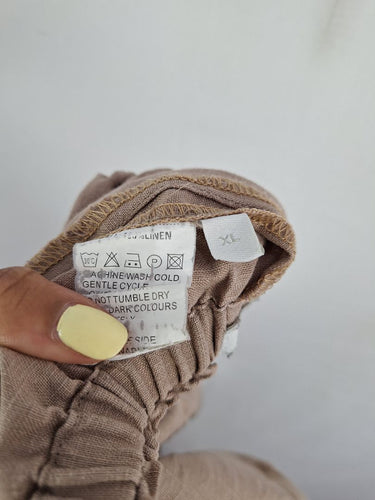 Second-Hand - Ridley Latte Linen Beach Pants Size XL - SwapUp