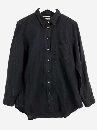 Country Road Organic French Linen Black Shirt Size 10