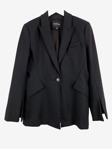 Country Road Edgy Angular Black Night Blazer Size 12