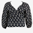 Second-Hand - Witchery Diamond Linen Wrap Top Size 10 - SwapUp