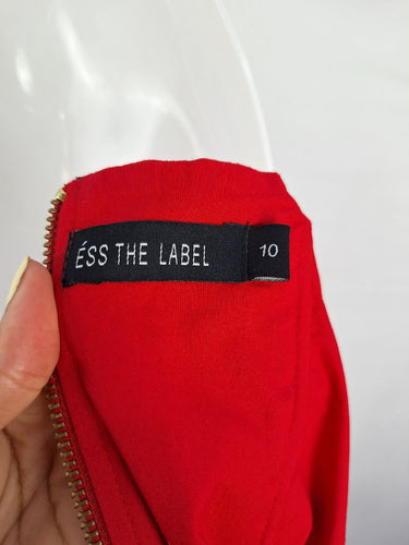 Second-Hand - Ess the Label Strawberry Soft Flare Linen Mini Dress Size 10 - SwapUp