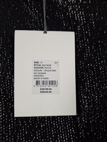 Second-Hand - Witchery Glimmery Sequined One Shoulder Dress Size 10 - SwapUp