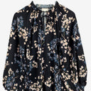Second-Hand - Witchery Semi Sheer Dark Turquoise Floral Blouse Size 10 - SwapUp