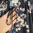 Second-Hand - Witchery Semi Sheer Dark Turquoise Floral Blouse Size 10 - SwapUp