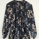 Second-Hand - Witchery Semi Sheer Dark Turquoise Floral Blouse Size 10 - SwapUp