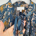 Second-Hand - Witchery Semi Sheer Dark Turquoise Floral Blouse Size 10 - SwapUp
