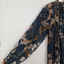 Second-Hand - Witchery Semi Sheer Dark Turquoise Floral Blouse Size 10 - SwapUp