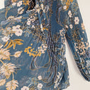 Second-Hand - Witchery Semi Sheer Dark Turquoise Floral Blouse Size 10 - SwapUp