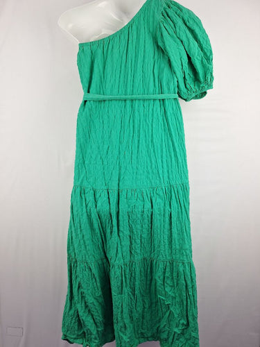 Second-Hand - Seed Delightful Green Tie Waist Day Dress Size 14 - SwapUp