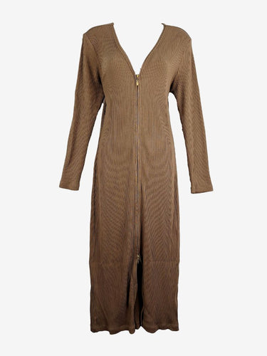 Country Road Long Line Ribbed Zip Dress Size M