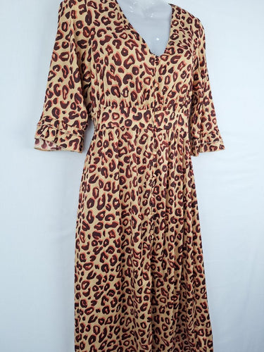 Second-Hand - Scotch & Soda Funky Leopard Print Buttoned Dress Size XS - SwapUp