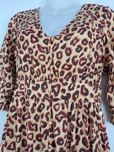 Second-Hand - Scotch & Soda Funky Leopard Print Buttoned Dress Size XS - SwapUp