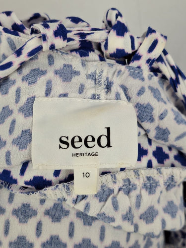 Second-Hand - Seed Summer Essential Patterned Dress Size 10 - SwapUp