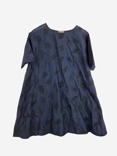 Gorman Deep Blue Leaf Sheer Top Size 8