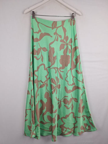 Second-Hand - Seed Mint Green Abstract Floral Skirt Size 8 - SwapUp