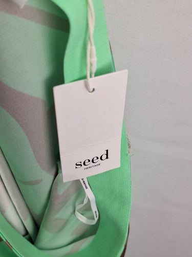 Second-Hand - Seed Mint Green Abstract Floral Skirt Size 8 - SwapUp
