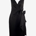 Second-Hand - Liz Jordan Fancy Bow V Neck Midi Dress Size 14 - SwapUp