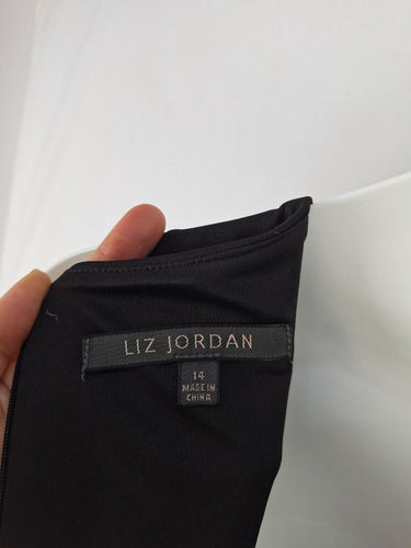 Second-Hand - Liz Jordan Fancy Bow V Neck Midi Dress Size 14 - SwapUp
