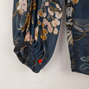 Second-Hand - Witchery Semi Sheer Dark Turquoise Floral Blouse Size 10 - SwapUp