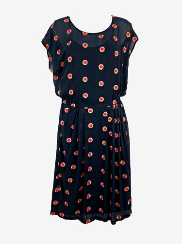 Gorman Silk Gold Accent Dotted Midi Dress Size 10