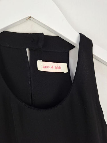 Second-Hand - Sass & Bide Pure Silk Ink Asymmetrical Blouse Size 8 - SwapUp