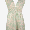 Second-Hand - Atmos & Here Sage Iris Linen Blend Mini Dress Size 12 - SwapUp