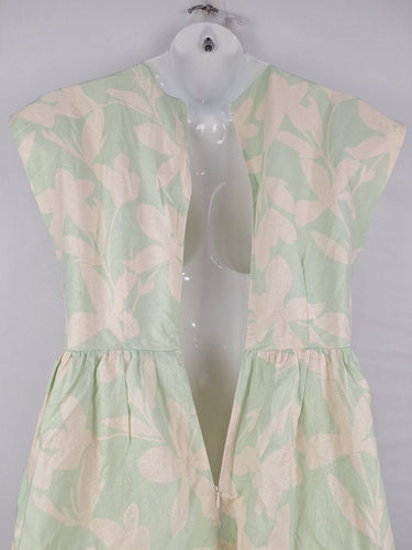 Second-Hand - Atmos & Here Sage Iris Linen Blend Mini Dress Size 12 - SwapUp