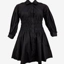 Second-Hand - White Sandstorm Cinched Button Up Polo Mini Dress Size M - SwapUp