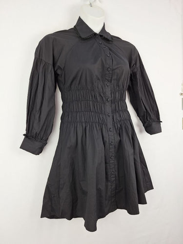 Second-Hand - White Sandstorm Cinched Button Up Polo Mini Dress Size M - SwapUp