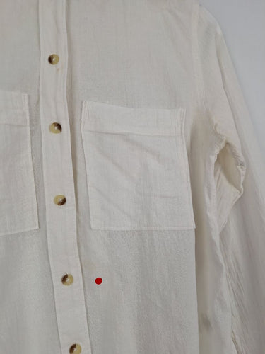 Second-Hand - French Connection Pure White Cotton Shirt Size 8 - SwapUp