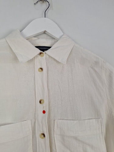 Second-Hand - French Connection Pure White Cotton Shirt Size 8 - SwapUp