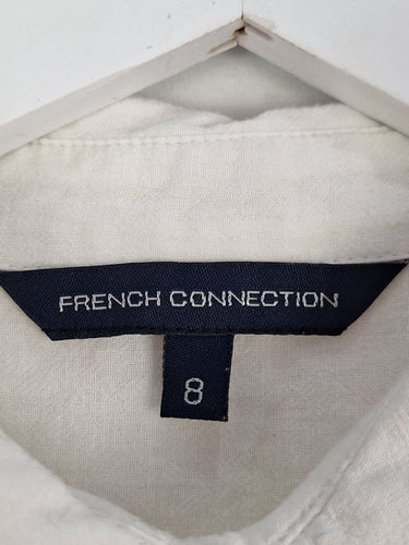 Second-Hand - French Connection Pure White Cotton Shirt Size 8 - SwapUp